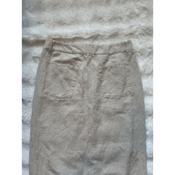 H&M Linen-Blend Midi Skirt Size 6 – Lightweight Breathable Summer Essential - Picture 7 of 13